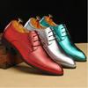 Men's Fashion Wedding Party Shoes Men Classic Derby Shoe Dress Business Office Mens Lace-Up Pointed Toe British Style Flats