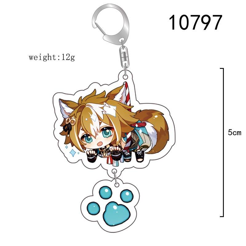 Cute Genshin Impact Acrylic Keychain Yoimiya Kazuha Kamisato Ayaka Rosaria Figures Pendant Keyring Ornament