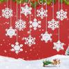 12 Pcs Felt Snowflake Christmas Ornaments White Snowflake Hanging Decoration for Winter Tree Mantel Wall Home Party Decor