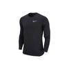 Round Neck Knit Breathable Long Sleeve T-Shirt Men Tops Black CZ4281-010