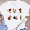 New Red Rose Print Women T Shirt Black T Shirt Harajuku Korean Style Graphic Tops Kawaii Female T-shirt Tops Women T Shirts