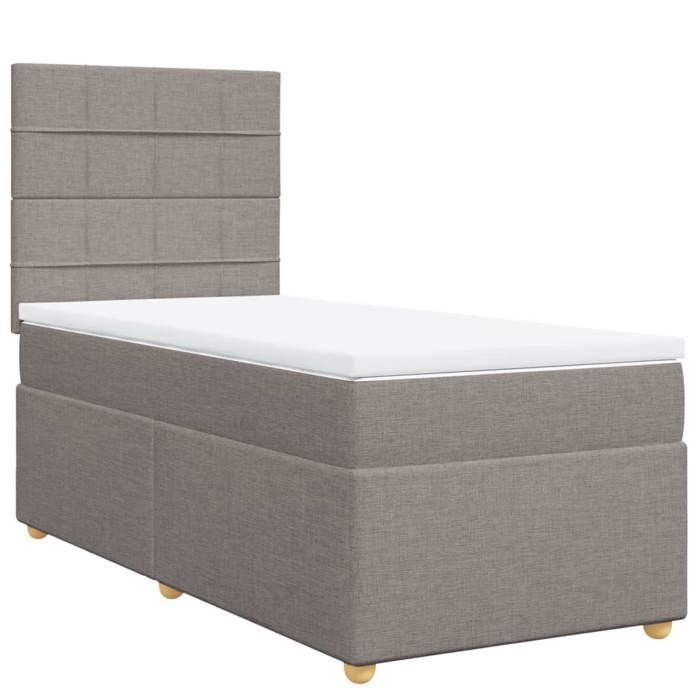 VidaXL Sommier à lattes de lit avec matelas Taupe 90x200 cm Tissu 3291167