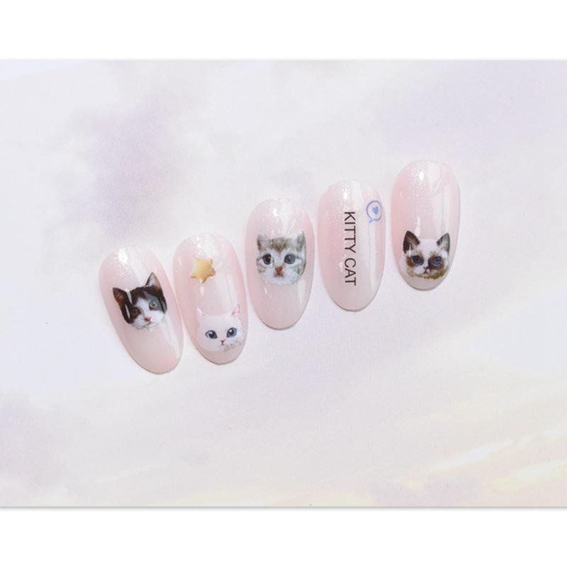 Adorable Pet Nail Decals: Rabbit, Puppy, Kitten Stickers