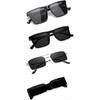 Sheomy Unisex Combo Offer Pack of 4 Shades Glasses Square Sunglasses Rectangle Retro Vintage Narrow Women::Men,TH-006