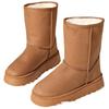Fashion SyfIyno Fashion Camel Mid-Calf Snow Boots for Women Warm Plush Lining Platform Winter Boots Woman Slip On Thick Sole Botas Ujer