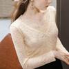 Ladies' Style Plus Size Lace Shirt Women's Long Sleeved Shirt Wavy Edge Lace Top
