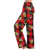 Women Autumn Winter Pants Full Length Long Trousers Flannel Christmas Printed Pants