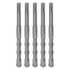 5 Pcs Rotary Hammer Drill Bit 160mm Length 2 Flute Self Centering Carbide Tip Impact Drill Bits for