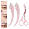Pink Set Eyebrow Trimming Knife Eye Brow Face Razors for Women Eyebrow Scissors with Combs Brow Trimmer Scrapers Accessories New