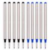 Compatible Rollerball 5 Blue 5 Medium Nib Pack of 10 113mm X 6mm Refills, Water-Based Ink, + Black, – -