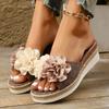 Mix Color Flower Wedge Sandals for Women Summer 2025 Fashion Platform Slippers Woman Lightweight Non Slip Beach Sandalias Mujer