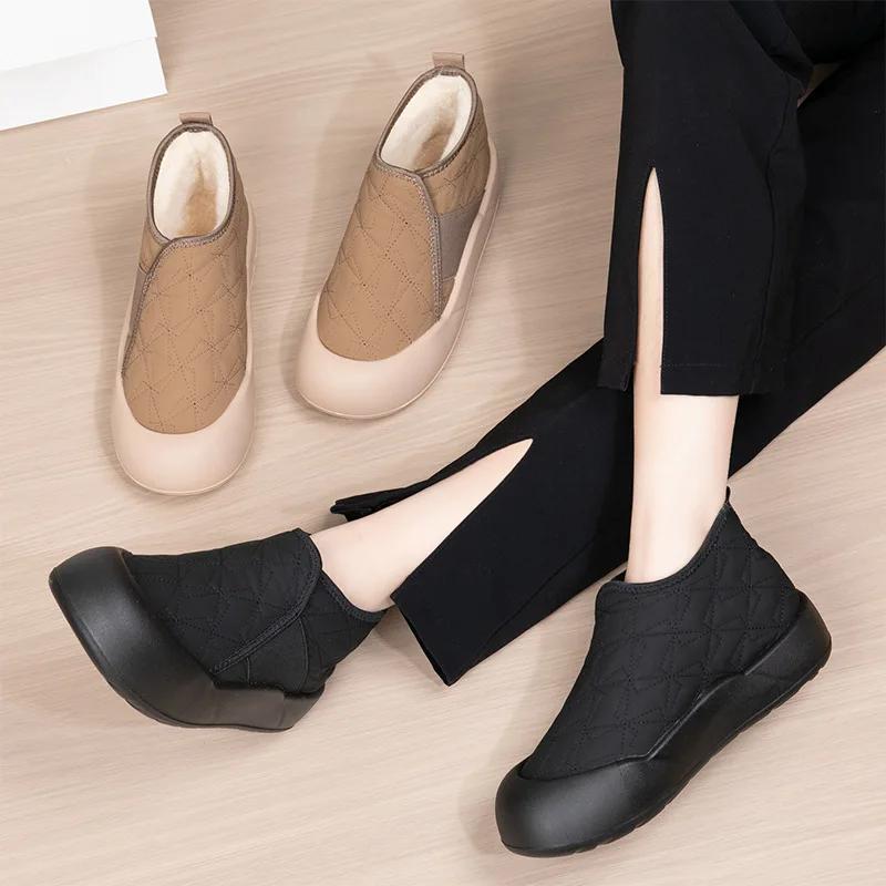 Winter Women's Boots Warm Plush New Platform Snow Boots Anti Slip Waterproof Comfort Lightweight Indoor Casual Warm Cotton Shoes