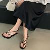 Женские сандалии с защипнутым носком и перекрестными ремешками на высоком каблуке, модная повседневная универсальная летняя обувь для ночного клуба и вечеринки