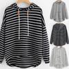 Large Sizes 5XL Women Fashion Striped Hoodies Ladies Trending Casual Pullover Tops