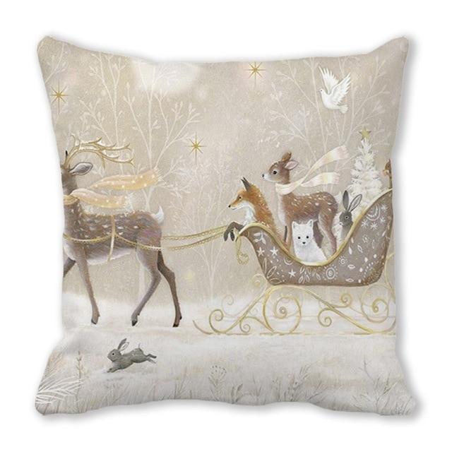 Christmas Ornament Navidad Noel Xmas Gifts Christmas Cushion Cover Merry Christmas Decorations for Home