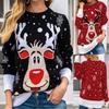 Women's Fashion Round Collar Christmas Long Sleeve Head Sweater Knitted Sweater
