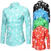 Men Casual Snowflakes Christmas Deer Printed Christmas Shirt Top Blouse