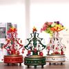 Creative Christmas Music Box Wooden Music Box Gift Christmas Tree Ornament Snowman Doll Window Props