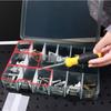 Thickened Plastic Tool Parts Box Removable Grid Drill Bit Accessories Screw Storage Box Multifunction Transparent