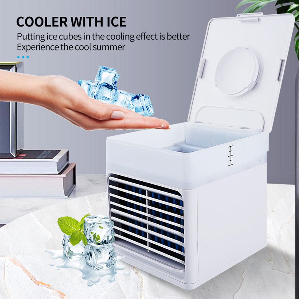 Portable Electric Air Conditioner Fan Humidifier Purifier Air Cooler Fan Desktop Usb Mini Fan With Lights For Office Home Room