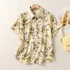Summer Oversized Loose Casual Printed Shirt Versatile Retro Artistic Short Sleeved Shirt Blouses & Shirts