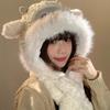 Thickened Little Sheep Plush Hat Warm Lei Feng Cap Kawaii Animals Beanie Hats  Girls