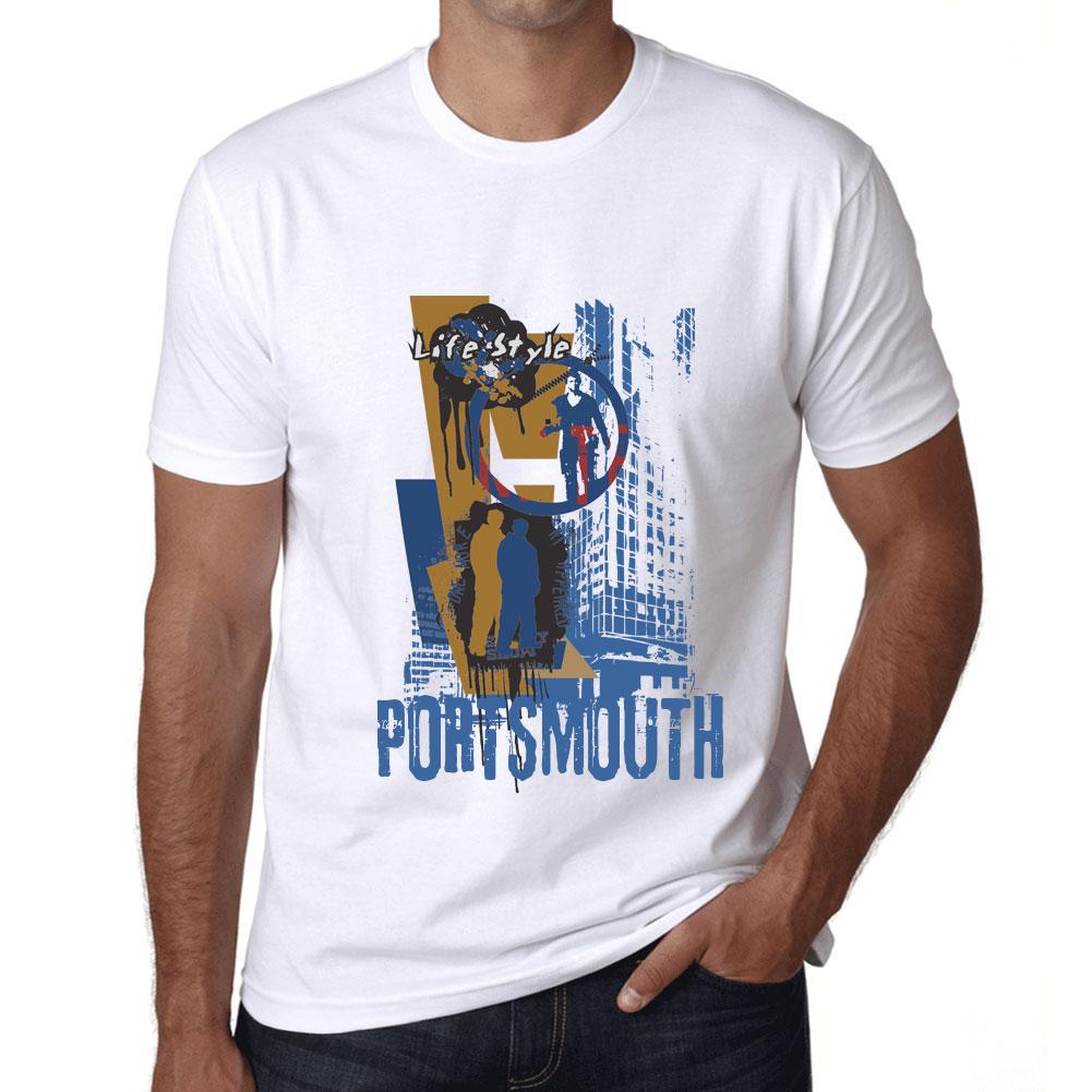 Men’s Vintage Tee Shirt Graphic T Shirt Portsmouth Lifestyle White
