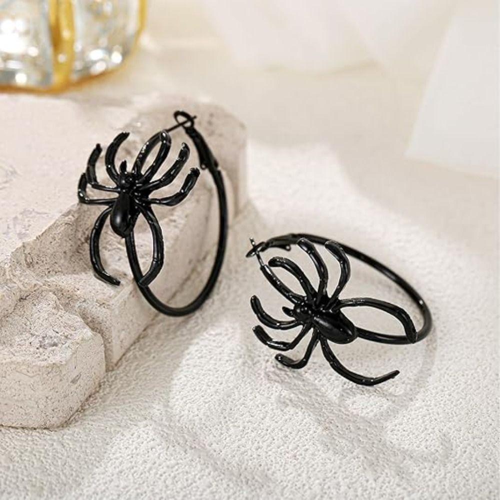 Gold Color Halloween Earrings Halloween Jewelry Hoop Dangle Earrings New Spider Earrings