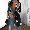 Women's Casual Fashion Print Lapel Long Sleeve Slim Fit Small Button Jacket