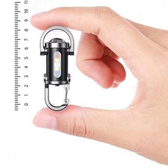 Mini Flashlight 5 Lighting Modes Dual Light Source Waterproof Rechargeable Keychain Flashlight Camping LED Torch