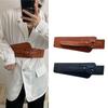 Women's Retro Super Wide Crocodile Pattern PU Leather Waist Belt with Pin Buckle and Elastic Winter Wool Coat Waistband