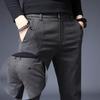 2024 Autumn/Winter New Casual Pants For Men, Elastic Slim Fit For Men, With Added Fleece And Thick Pants