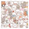 60Pcs/Set Q Peach Cats Series 02 Stickers DIY Fashion Waterproof Doodle Decals Stickers
