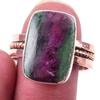 Ruby In Zoisite Lab-Created 925 Sterling Silver Jewelry Two Tone Ring S.9.5 Y2T36