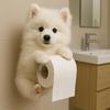 Wall Mount Toilet Paper Holder Easy To Install Dog Shape Design Funny 3D Printed Towel Holder Paper Rack Bathroom Decoration