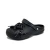 Baya EVA Cross Knot Personality Cool Niche Dark Fashion College Casual Hole Shoes Unisex Black