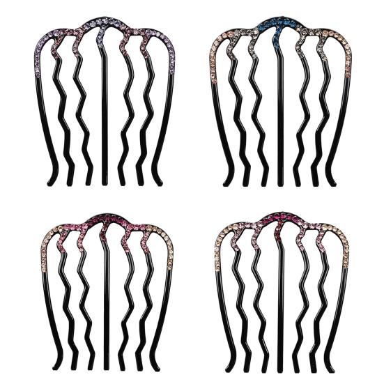 Hair Comb Cubic Zirconic Stable Waved Anti-slip Lightweight Hair Decoration Decorative Smooth Hair Bund Comb Hair Styling Tool