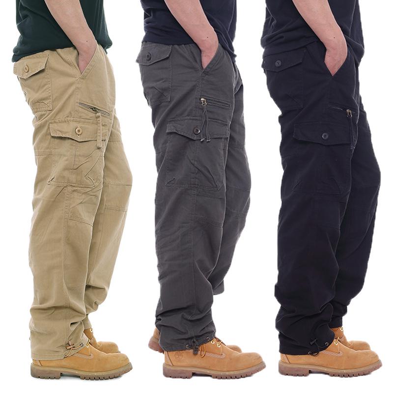 Men's Multi-Pocket Outdoor Overalls - Trendy Loose Straight-Leg for Spring and Autumn