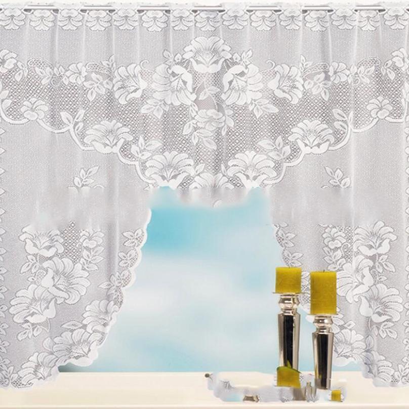 Europe and The United States Lace C-type Lace Kitchen Curtain White Small Door Curtain