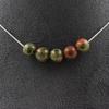 Stones and Minerals. 5 Unakite 8mm Beads Necklace Stainless Steel Chain Women's, Men's Necklace. Customizable Size.