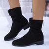 Fashion Rimocy Fashion Women's Med Heels Ankle Boots Autumn Winter Black Short Booties Woman Plus Size Back Zipper Botas De Mujer 2024