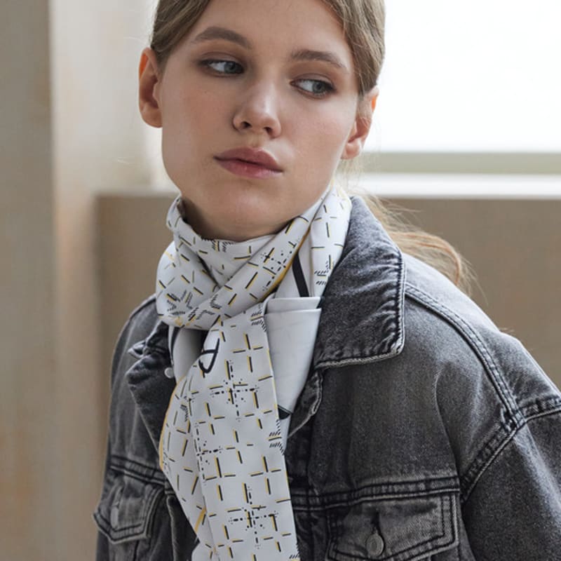 ANA MAISON A Fine Lady Long Petit Twill Scarf [PMLTS-1417]