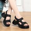 Fashion Sandals Women 2024 Summer Shoes  Soft Pu Leather  Peep Toe Platform Wedges Heel Outside Casual New Comfortable Anti-slip