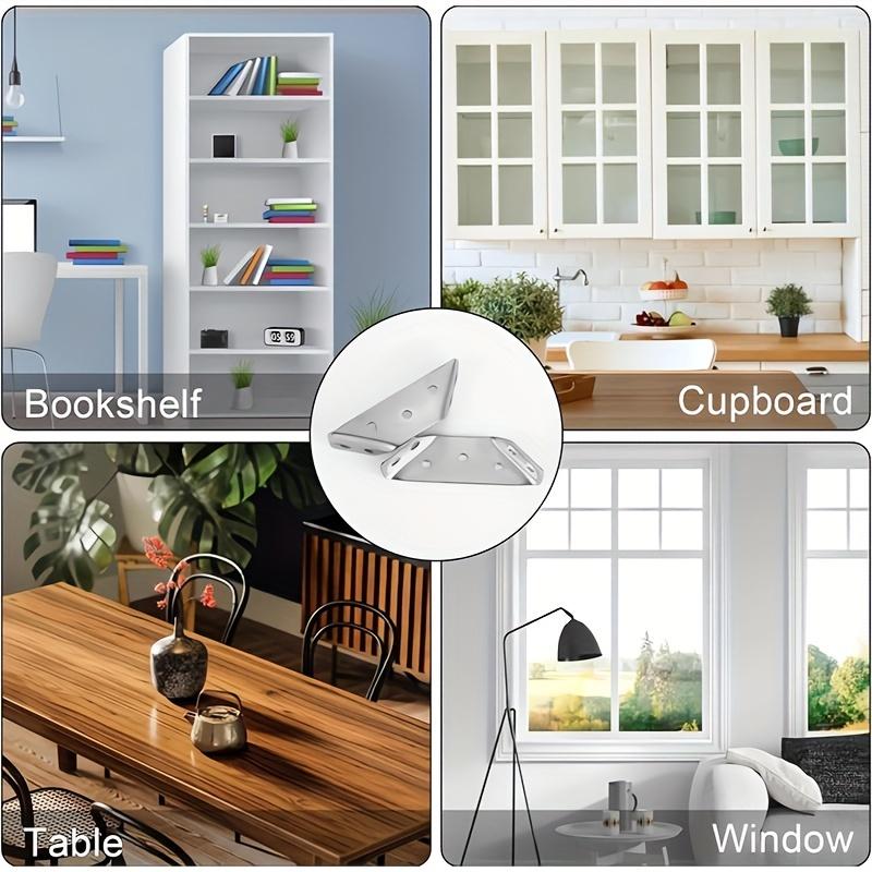 20 Pieces of Heavy Duty Stainless Steel Angle Brace -90 ° Right Angle Brace, Suitable for Cabinets and Furniture, Industrial Hardware