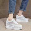 New Leather Little White Shoes Women's Inner Height Increase Women's Shoes Women's Thick-soled Muffin Shoes Casual Versatile and Thin