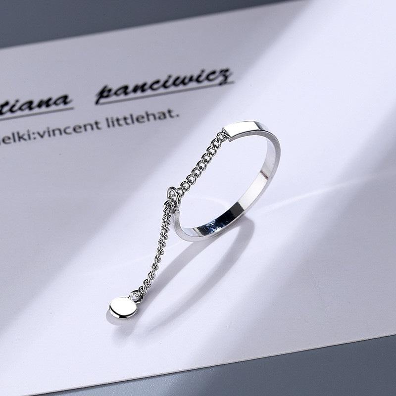 1 Pcs Rings Chain Bead Pendant Ring Lucky Small Bean Chain Beautiful Element Circle Contracted Lndividuality