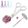 2Pcs/Set Piping Flower Scissors Nail Safety Rose Decor Lifter Fondant Cake Decorating Tray Cream Transfer Baking Pastry Tools