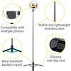 8" Selfie Ring Light with 66" Extendable Tripod Stand & Phone Holder, Portable Unplugged Dimmable LED Ringlight