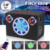 3 LED Lights Power Amplifier Car Stereo High Fidelity Car Audio Music Player Bluetooth Car Active Audio Subwoofer Speaker 8-inches
