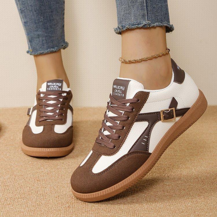 Large Size Cross-strap Flat Bottom Round Head Casual Shoes Autumn New Soft Sole Comfortable Women's Single Shoes